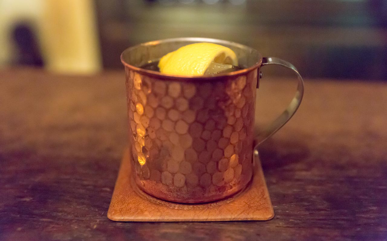 moscow mule served at bar lupin